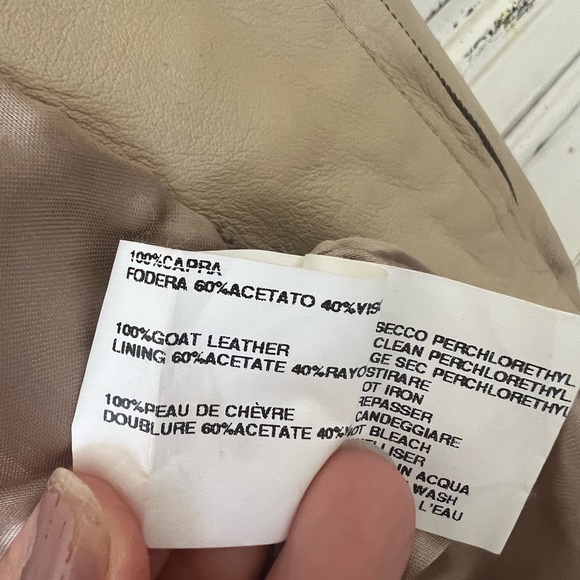 RICCARDO TISCI Crystal Jeweled Beige Leather Jacket IT 44(US10) - Picture 9 of 12